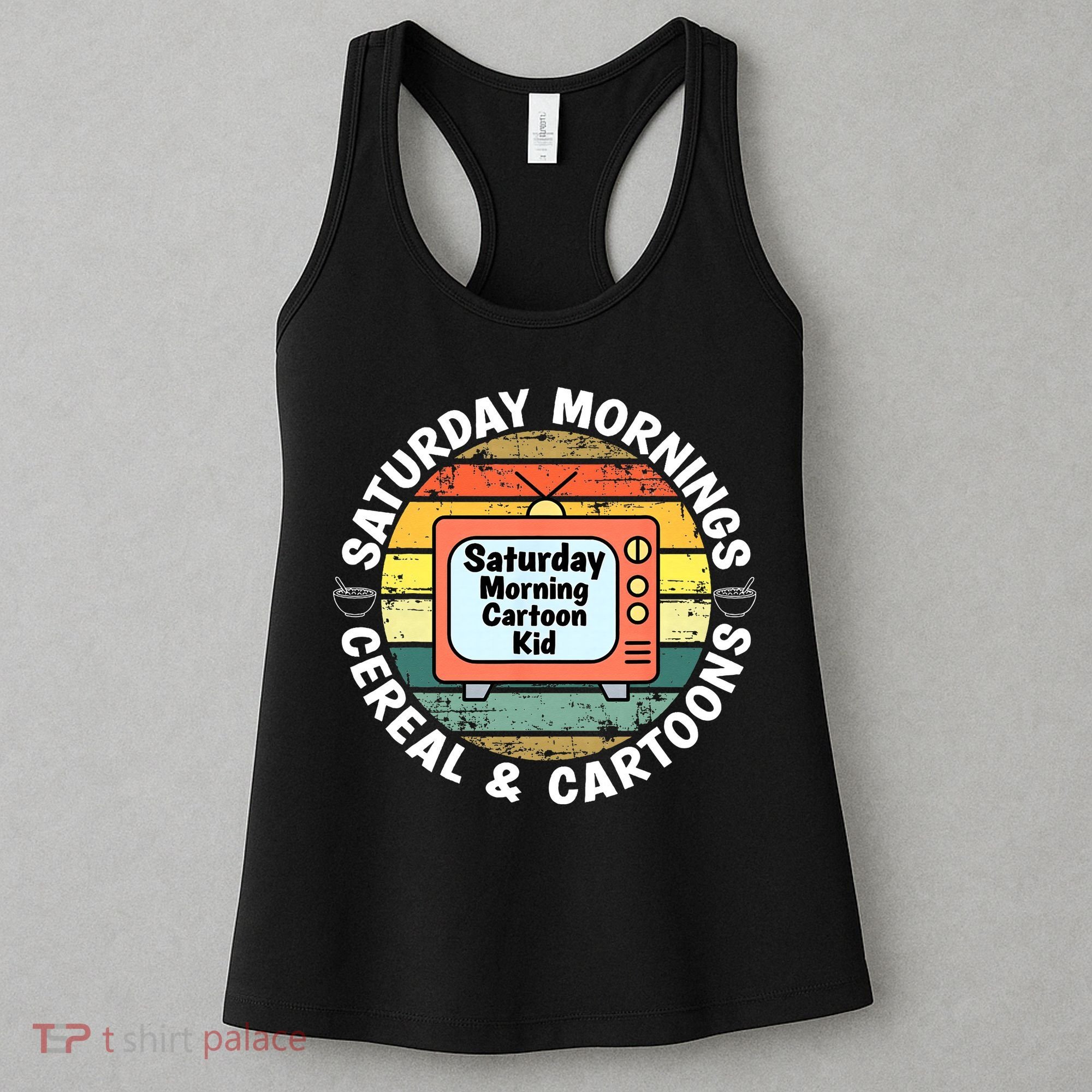 70s 80s 90s Retro Saturday Mornings Cereal And Cartoons Women's Tank Top