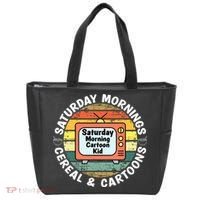 70s 80s 90s Retro Saturday Mornings Cereal And Cartoons Tote Bag thumb 0