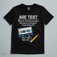 70S 80S 90S Vintage Cassette Tape & Pencil Funny Age Test T-Shirt thumb 5