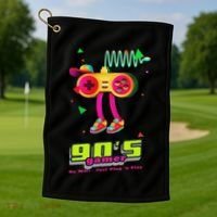 70s 80s 90s Arcade Video Game Old School Gamer Golf Towel thumb 1