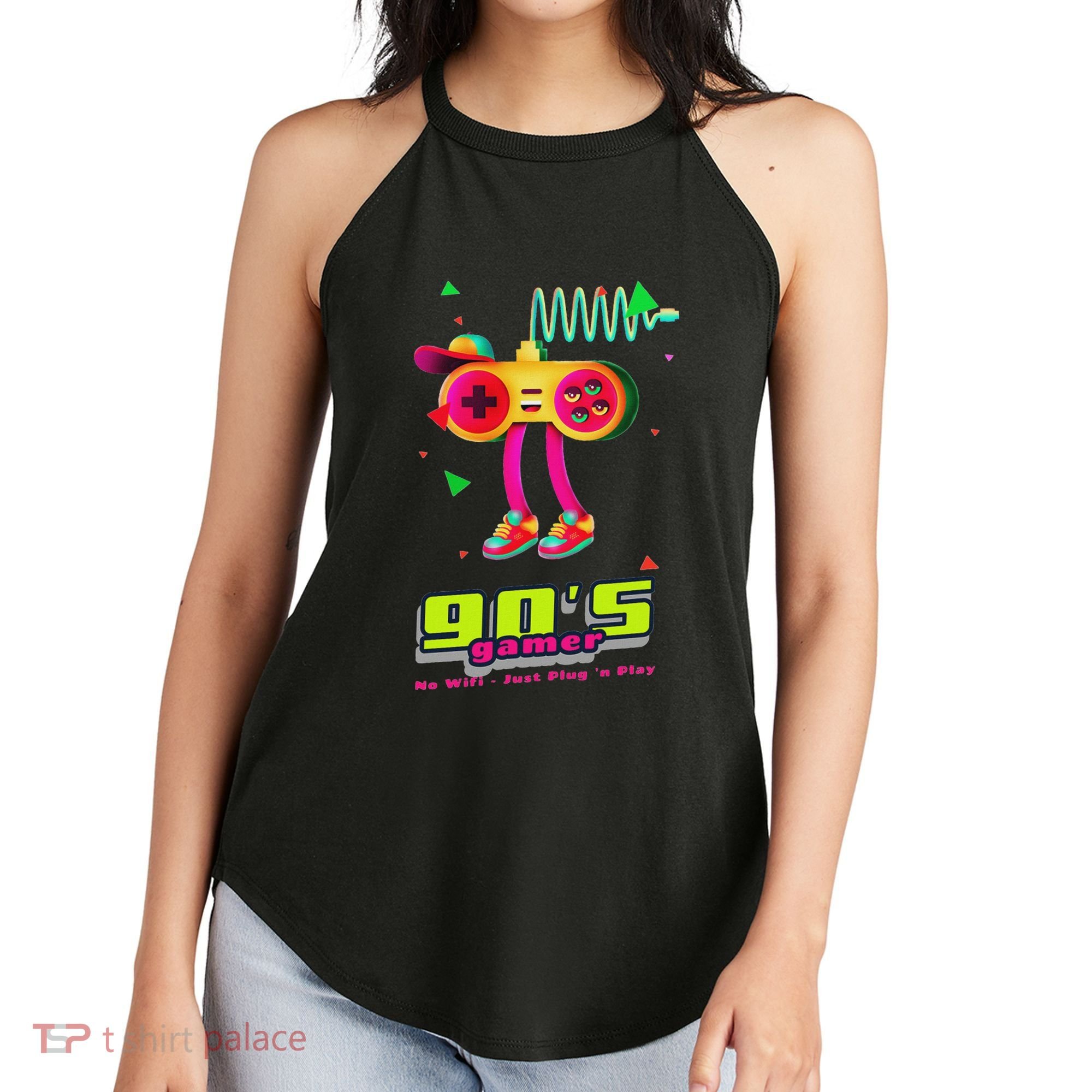 70s 80s 90s Arcade Video Game Old School Gamer Women's Perfect Tri Rocker Tank