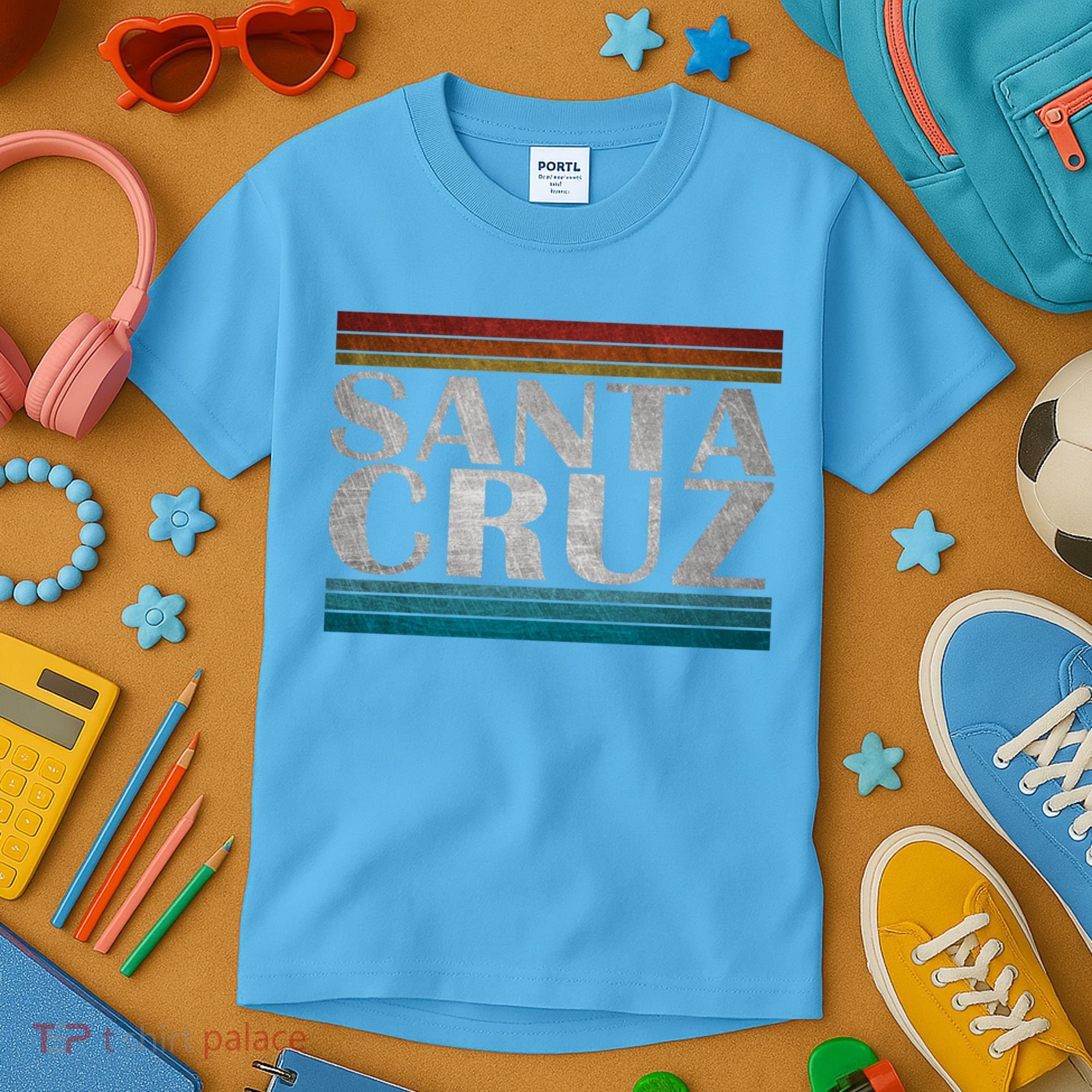 70s 80s Ca California Holiday Summer Santa Cruz Beach Sunset Gift Kids T-Shirt
