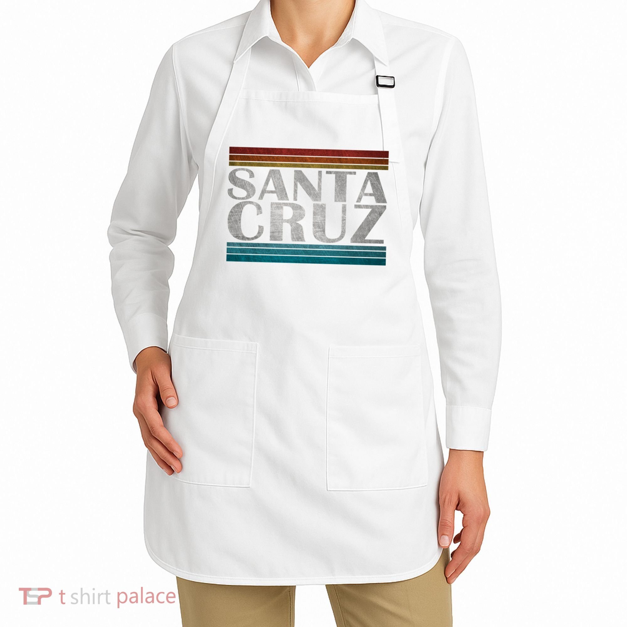 70s 80s Ca California Holiday Summer Santa Cruz Beach Sunset Gift Apron