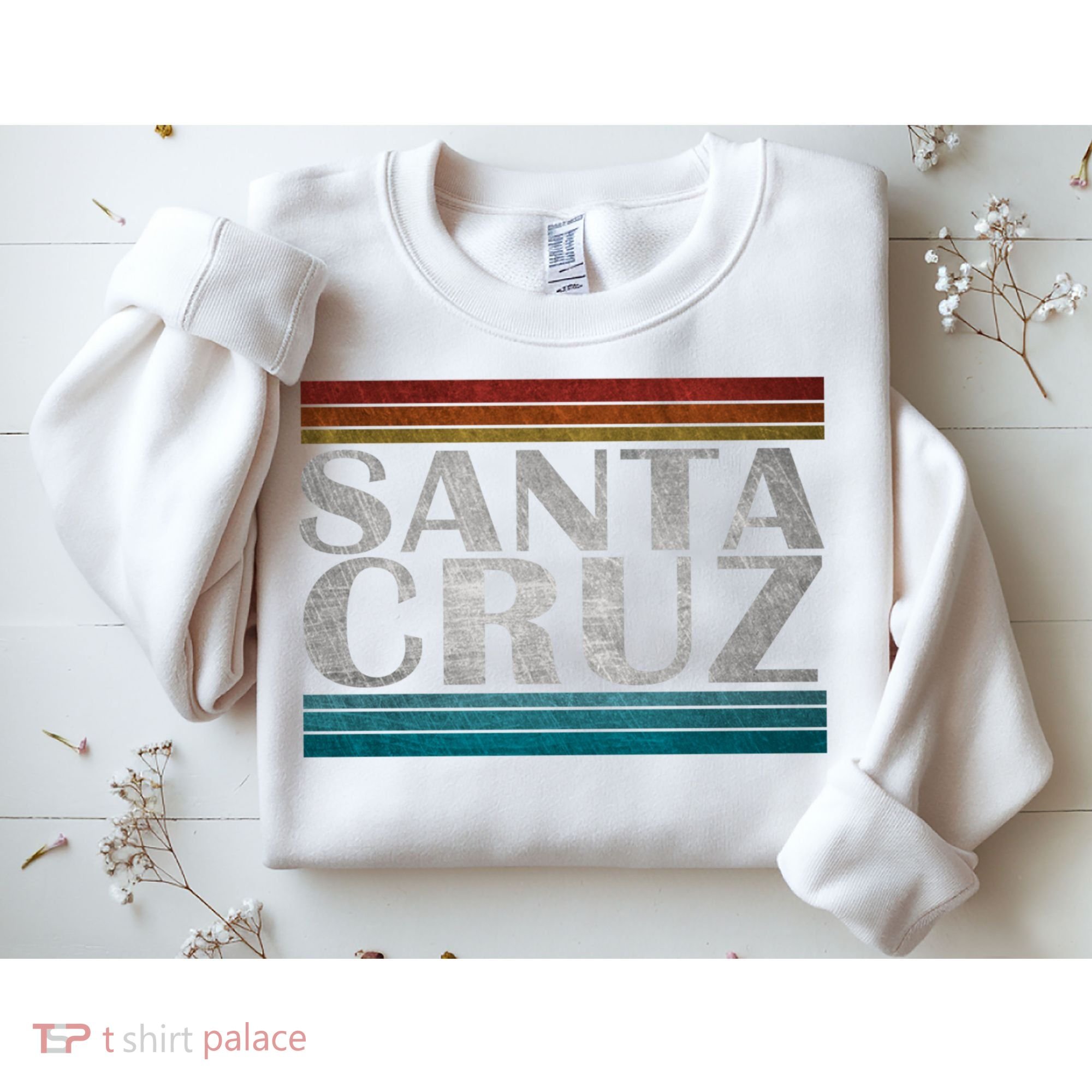 70s 80s Ca California Holiday Summer Santa Cruz Beach Sunset Gift Sweatshirt