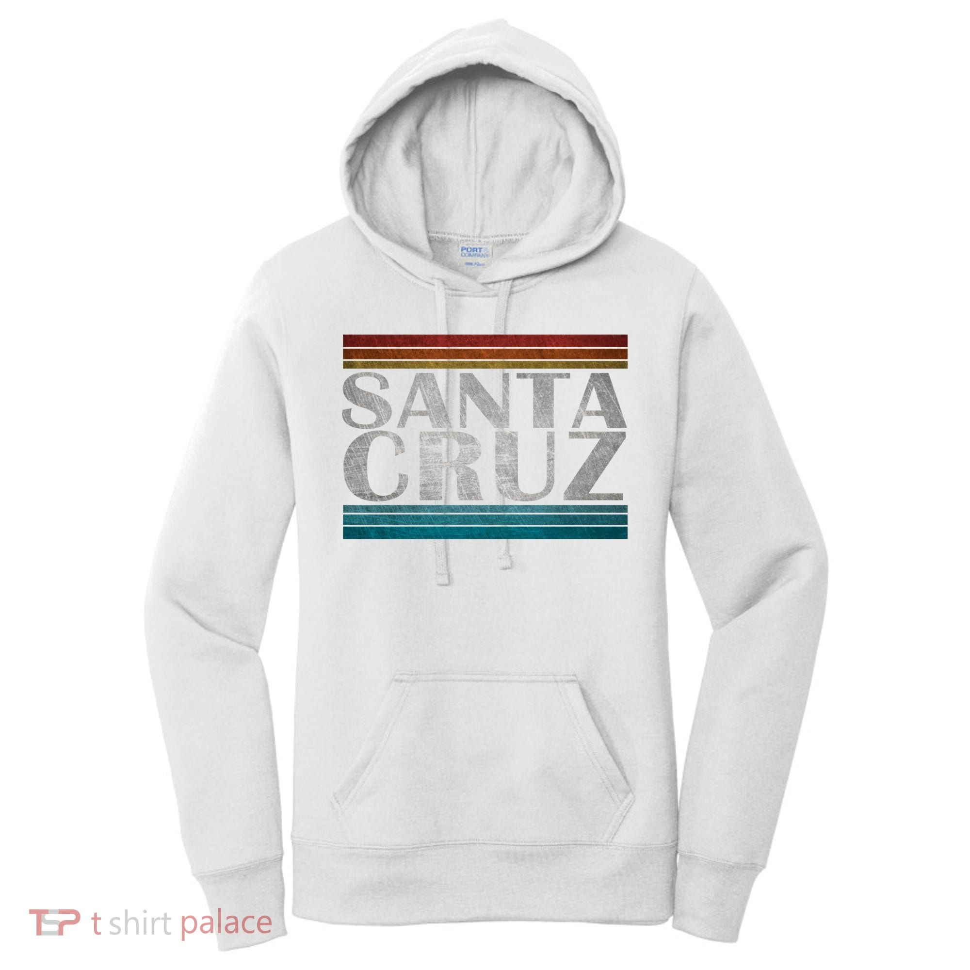 70s 80s Ca California Holiday Summer Santa Cruz Beach Sunset Gift Women's Hoodie