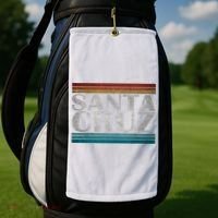 70s 80s Ca California Holiday Summer Santa Cruz Beach Sunset Gift Golf Towel thumb 2