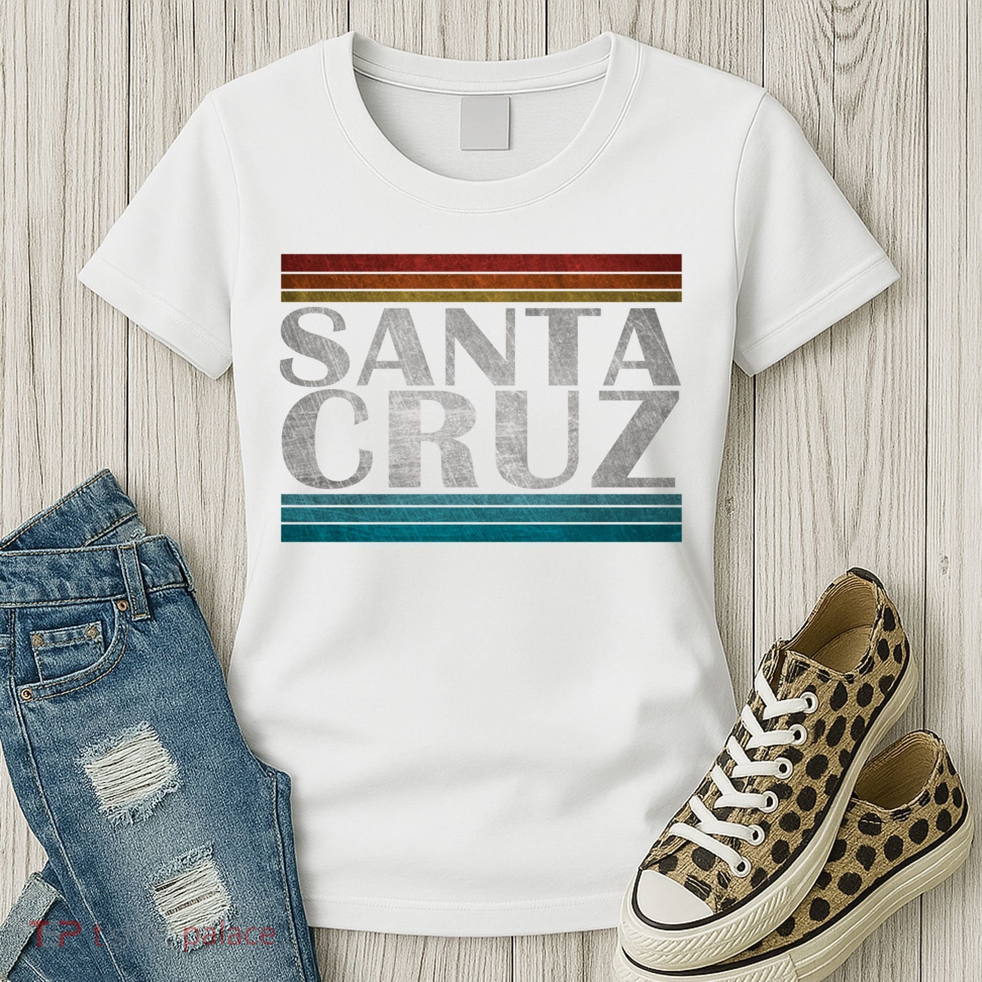 70s 80s Ca California Holiday Summer Santa Cruz Beach Sunset Gift Women's T-Shirt
