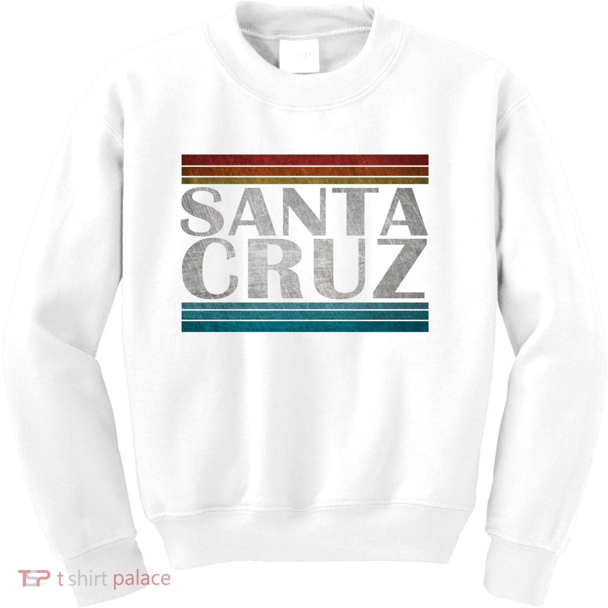 70s 80s Ca California Holiday Summer Santa Cruz Beach Sunset Gift Kids Sweatshirt