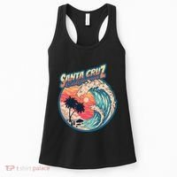 70s 80s In California City Santa Cruz Surfing Huge Wave Women's Tank Top thumb 0