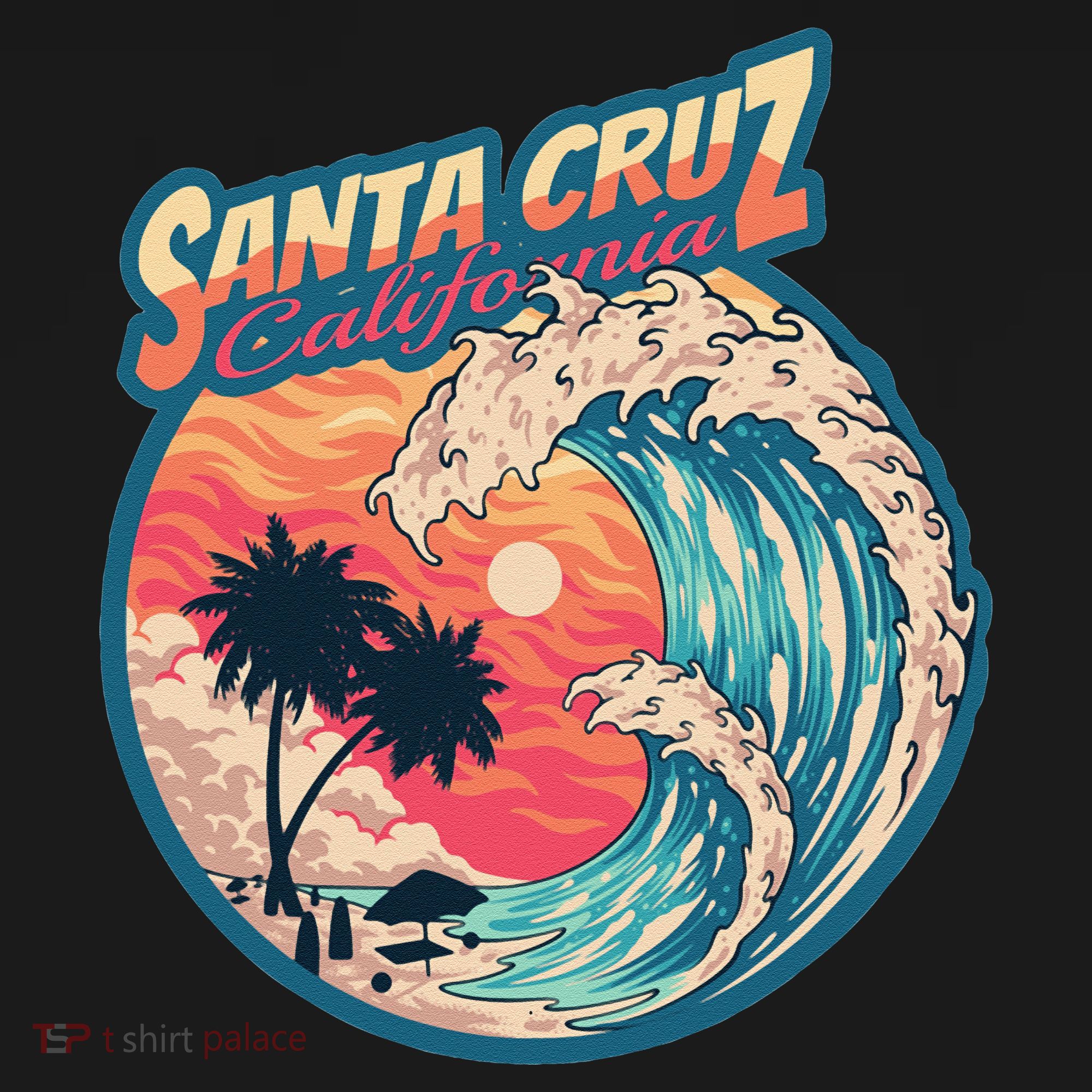 70s 80s In California City Santa Cruz Surfing Huge Wave Women's Tank Top