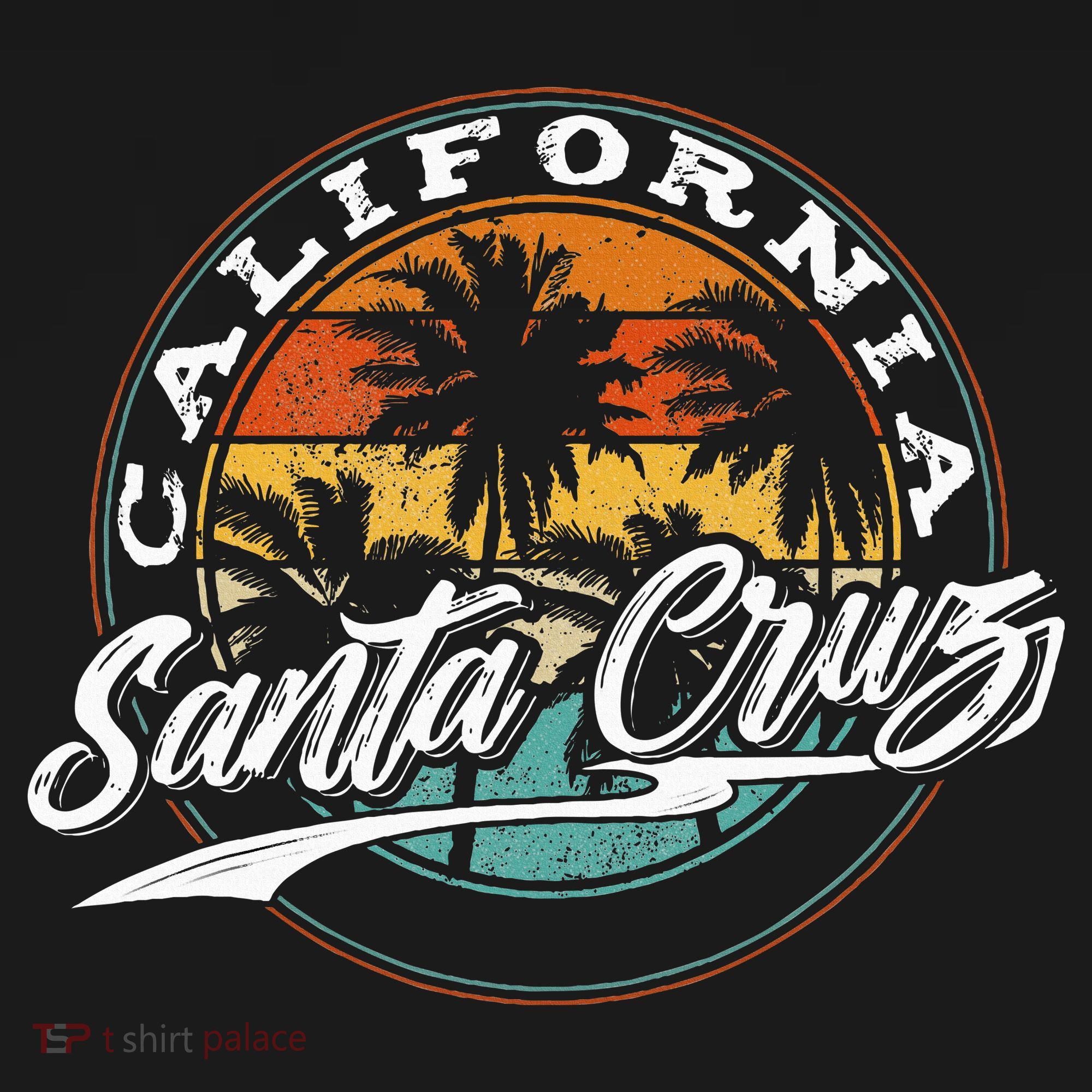 70s 80s In California City Santa Cruz Surfing T-Shirt