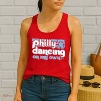 70s 80s Philly Dancing On My Own Philadelphia Baseball Women's Tank Top thumb 2