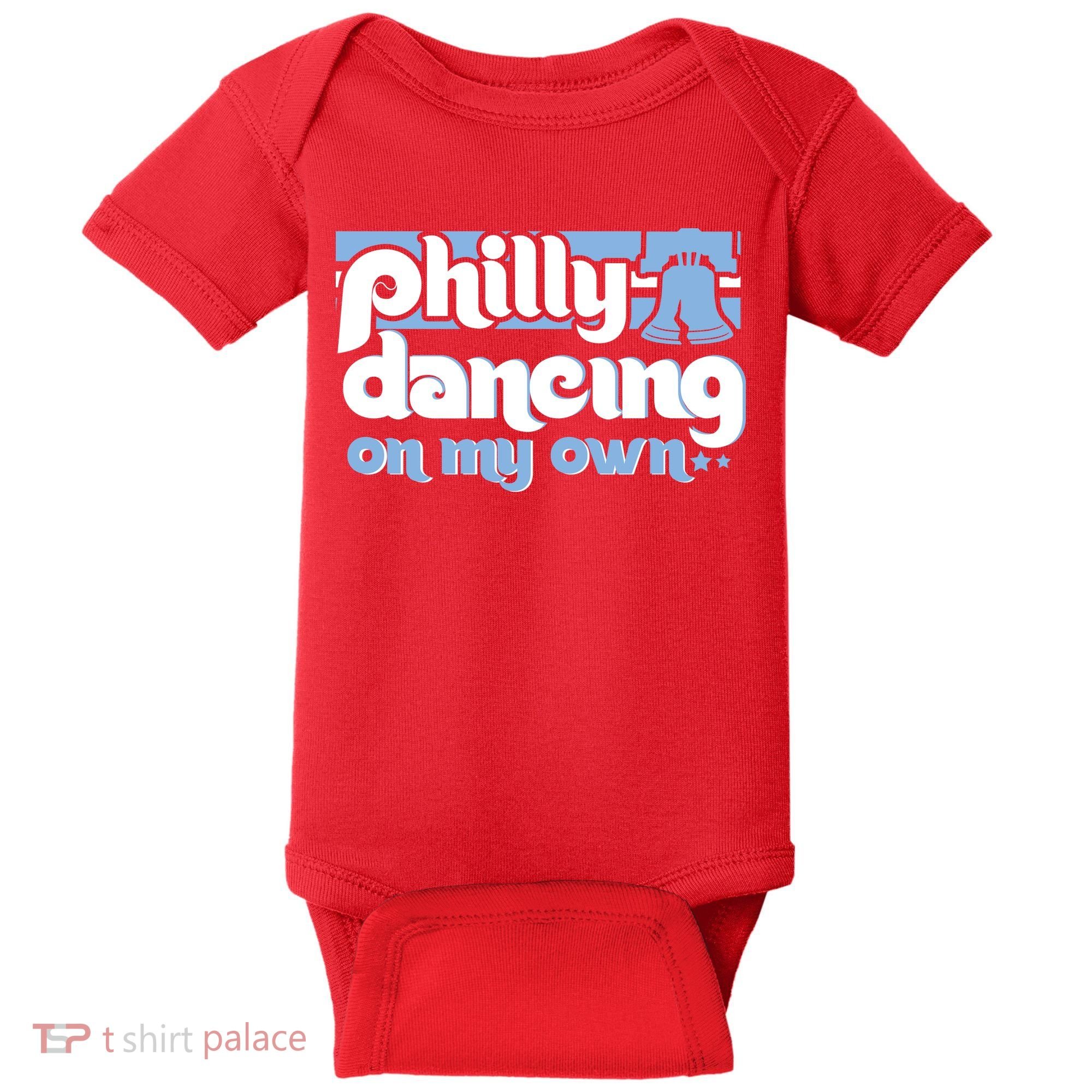 70s 80s Philly Dancing On My Own Philadelphia Baseball Baby Bodysuit