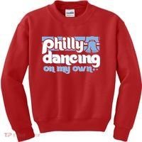 70s 80s Philly Dancing On My Own Philadelphia Baseball Kids Sweatshirt thumb 0