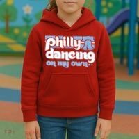 70s 80s Philly Dancing On My Own Philadelphia Baseball Kids Hoodie thumb 3
