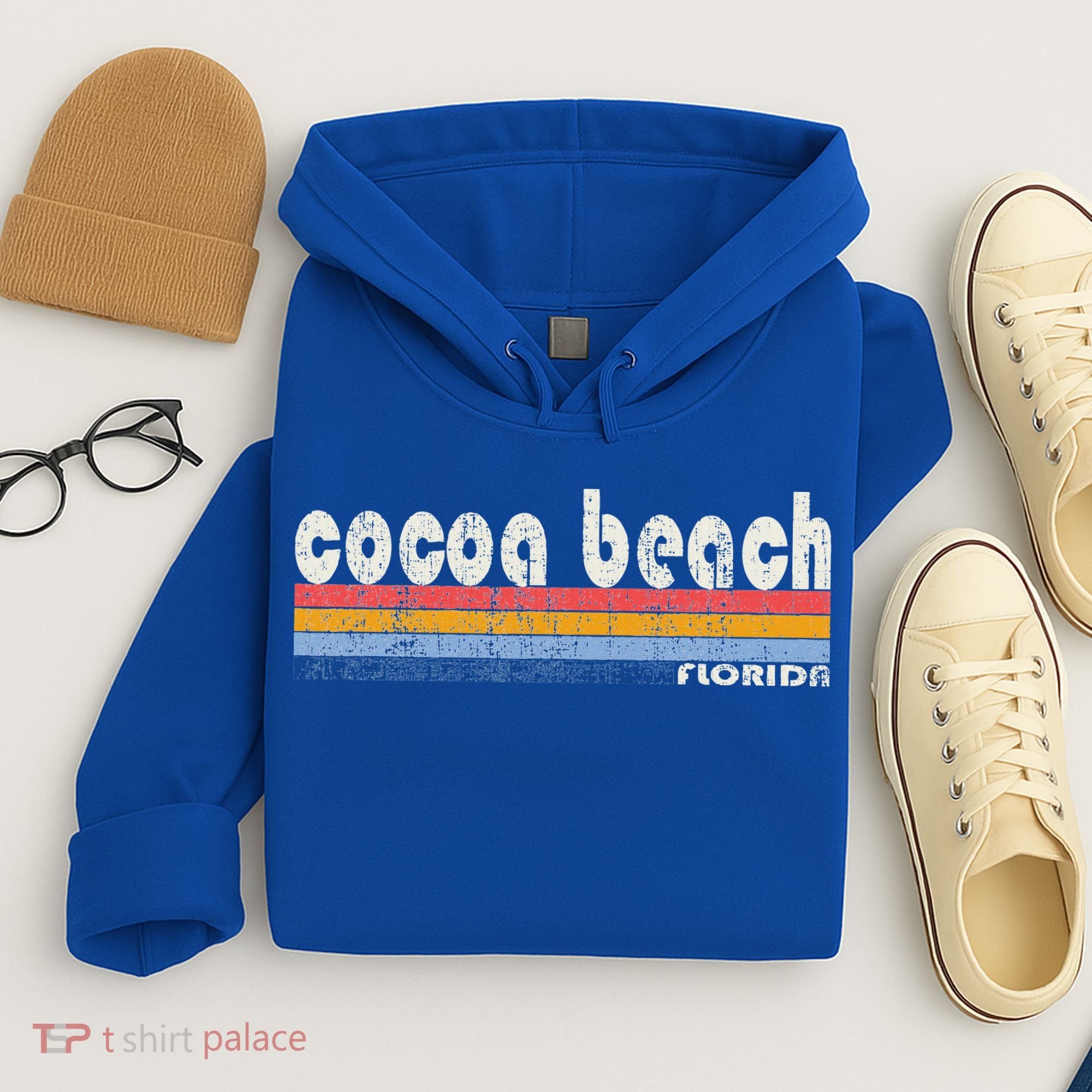 70s 80s Style Cocoa Beach Fl Hoodie