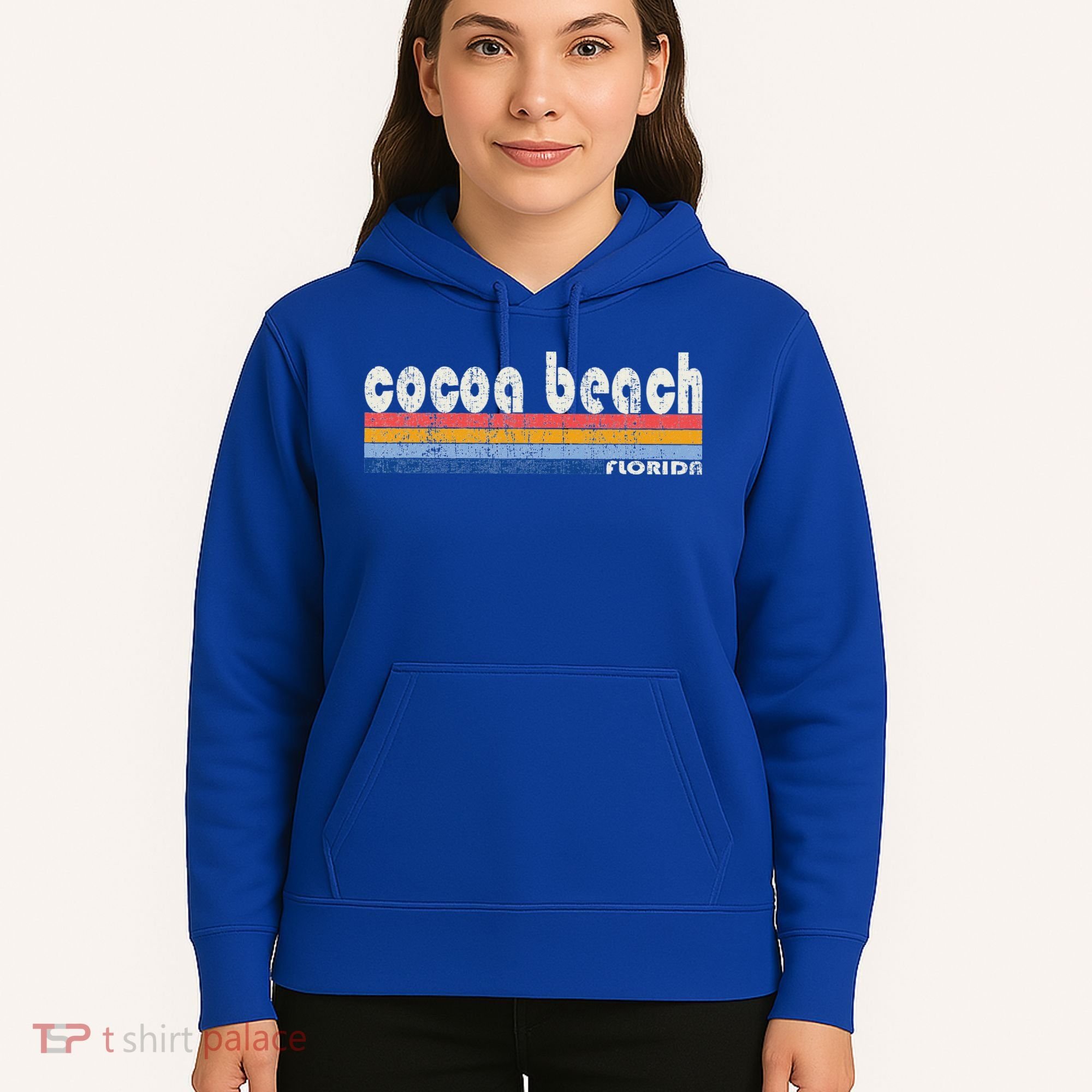 70s 80s Style Cocoa Beach Fl Hoodie