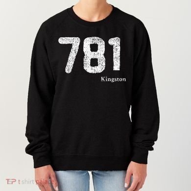 781 Area Code Distressed Kingston Massachusetts Women's Sweatshirt