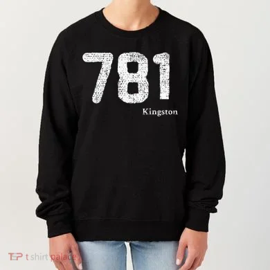 781 Area Code Distressed Kingston Massachusetts Women's Sweatshirt