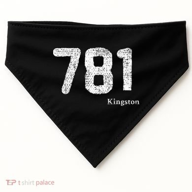 781 Area Code Distressed Kingston Massachusetts USA-Made Doggie Bandana