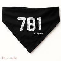 781 Area Code Distressed Kingston Massachusetts USA-Made Doggie Bandana thumb 0