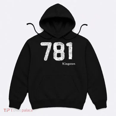 781 Area Code Distressed Kingston Massachusetts Hoodie