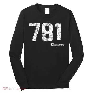 781 Area Code Distressed Kingston Massachusetts Long Sleeve Shirt