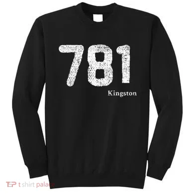 781 Area Code Distressed Kingston Massachusetts Sweatshirt