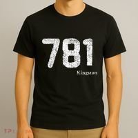 781 Area Code Distressed Kingston Massachusetts T-Shirt thumb 3
