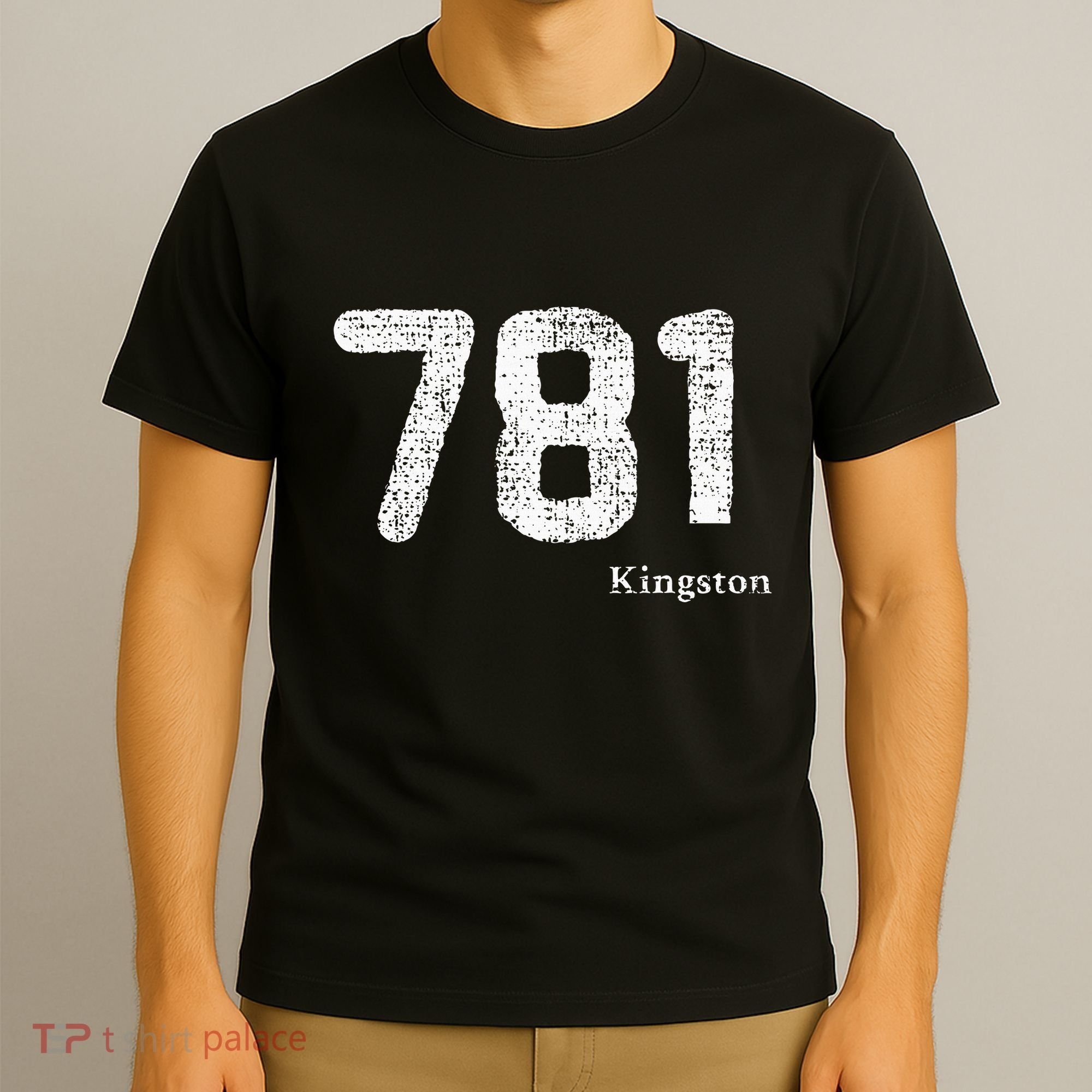 781 Area Code Distressed Kingston Massachusetts T-Shirt