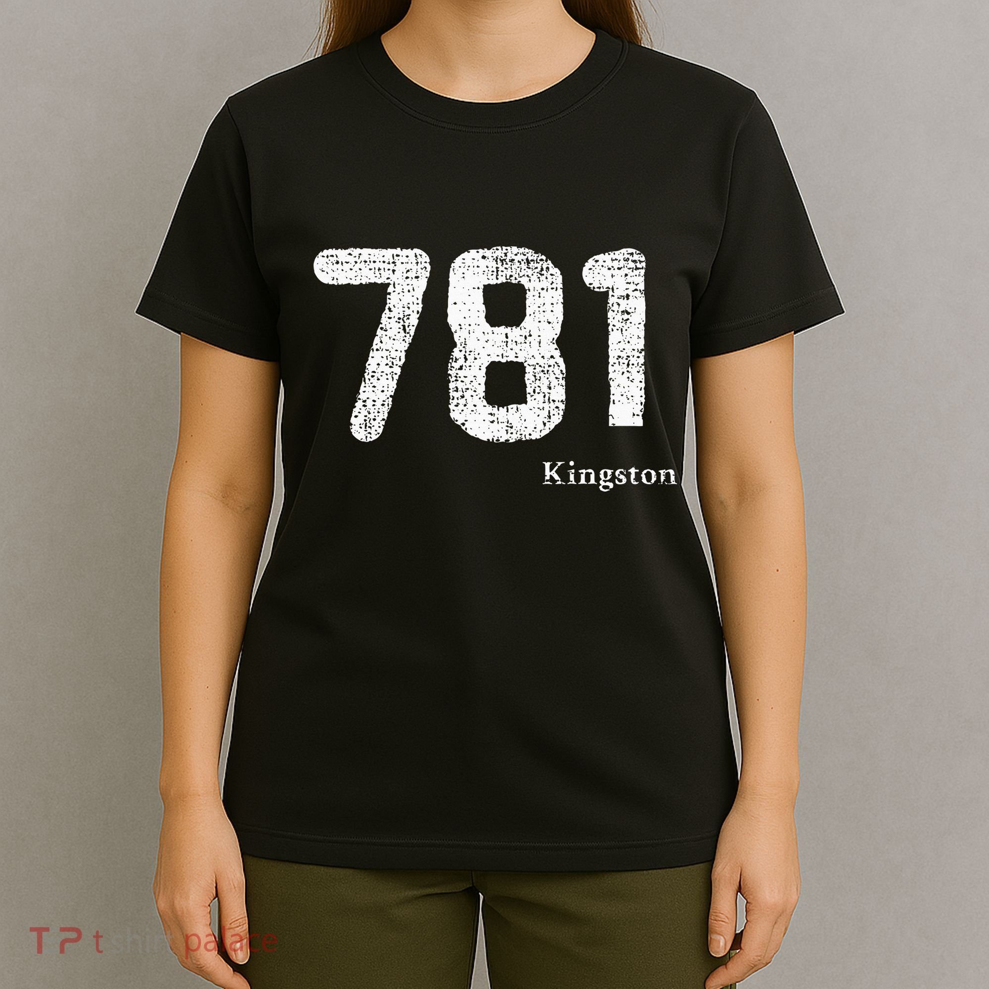 781 Area Code Distressed Kingston Massachusetts T-Shirt
