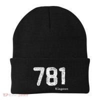 781 Area Code Distressed Kingston Massachusetts Beanie thumb 0