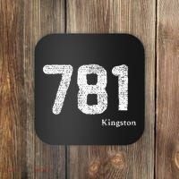 781 Area Code Distressed Kingston Massachusetts Coaster thumb 0