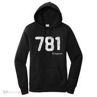 781 Area Code Distressed Kingston Massachusetts Women's Hoodie thumb 0