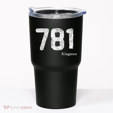 781 Area Code Distressed Kingston Massachusetts Tumbler