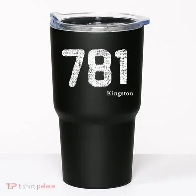 781 Area Code Distressed Kingston Massachusetts Tumbler