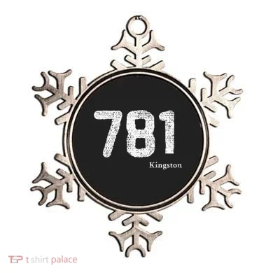 781 Area Code Distressed Kingston Massachusetts Ornament