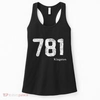 781 Area Code Distressed Kingston Massachusetts Women's Tank Top thumb 0