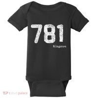 781 Area Code Distressed Kingston Massachusetts Baby Bodysuit thumb 0