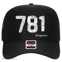 781 Area Code Distressed Kingston Massachusetts Hat thumb 0