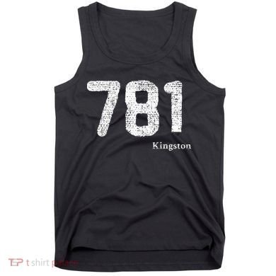 781 Area Code Distressed Kingston Massachusetts Tank Top