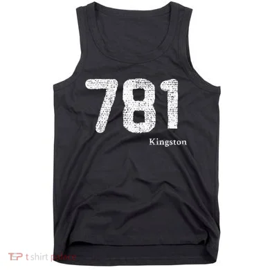 781 Area Code Distressed Kingston Massachusetts Tank Top