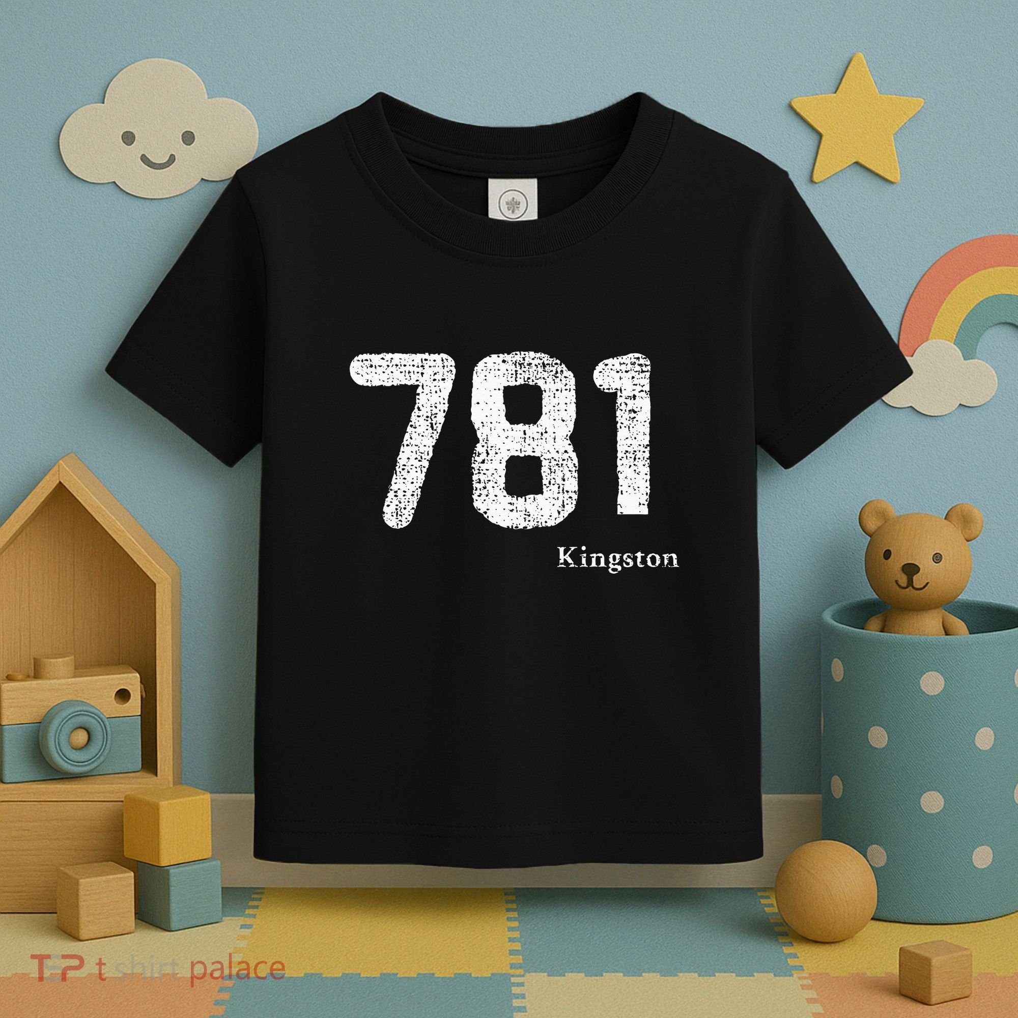 781 Area Code Distressed Kingston Massachusetts Toddler T-Shirt
