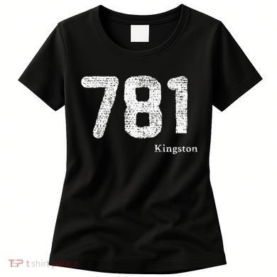 781 Area Code Distressed Kingston Massachusetts Women's T-Shirt