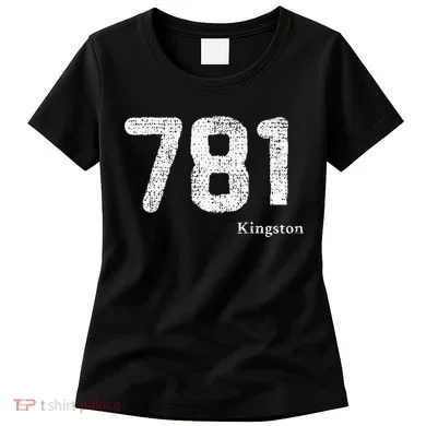 781 Area Code Distressed Kingston Massachusetts Women's T-Shirt
