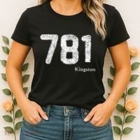 781 Area Code Distressed Kingston Massachusetts Women's T-Shirt thumb 2
