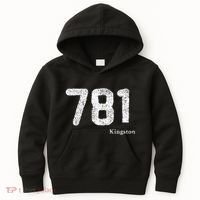 781 Area Code Distressed Kingston Massachusetts Kids Hoodie thumb 0