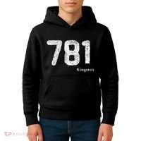 781 Area Code Distressed Kingston Massachusetts Kids Hoodie thumb 4