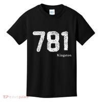 781 Area Code Distressed Kingston Massachusetts Kids T-Shirt thumb 0