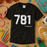 781 Area Code Distressed Kingston Massachusetts Kids T-Shirt thumb 3